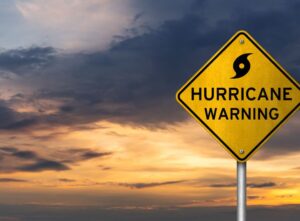 A striking image illustrating a hurricane warning.